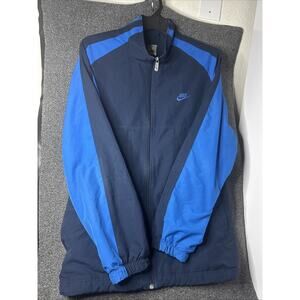 Nike Windbreaker Jacket Vintage 90s Y2K Blue With Blue Strip Size 2XL (XXL)